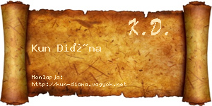 Kun Diána névjegykártya